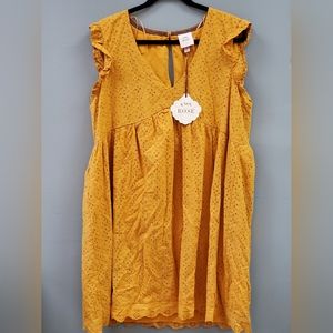 Women's Ruffle Short Sleeve Eyelet A-Line Dress - Knox Rose™